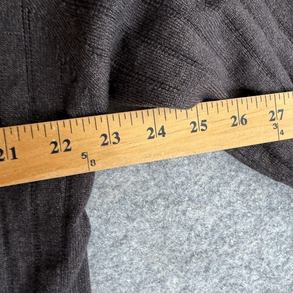 JWN Sweater Mens Large Brown V Neck Merino Wool Cotton Ribbed Knit Pullover - Picture 3 of 6
